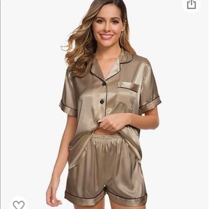Satin Pajama Two Piece Set